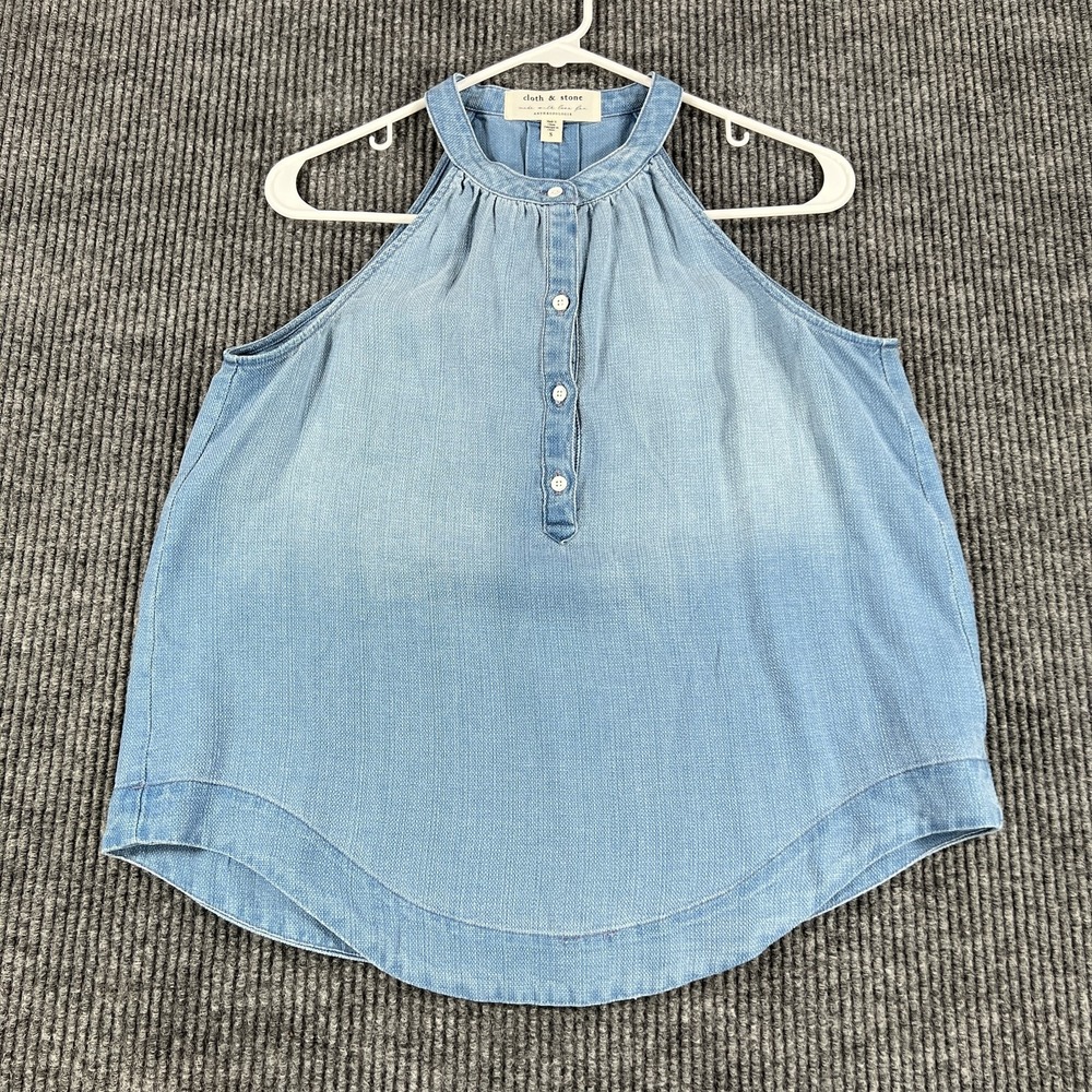 Cloth & Stone Shirt Womens Small Sleeveless Halter Button Top Anthropologie